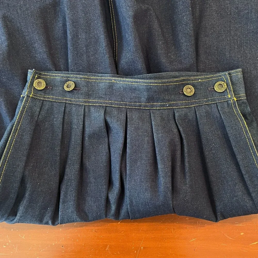 Vintage Sag Harbor Denim Midi Skirt Made in USA med wash sz 13/14